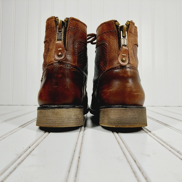 Steve Madden P-Quays Brown Leather Lizard Embossed Chukka Boots D122 - Picture 6 of 11